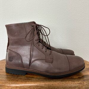 Timberland High Brown Leather Boots Defender Repellent System